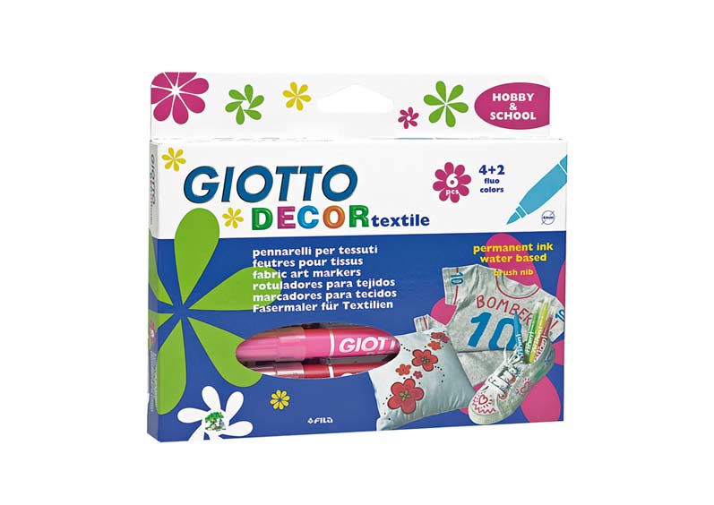 Flomasteri za tekstil GIOTTO DECOR textile - 6 boja