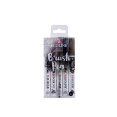 Akvarel markeri Ecoline Brush Pen Grey - 5 delni set