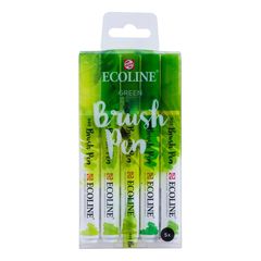 Akvarel olovke Ecoline Brush Pen Green | Set od 5 komada