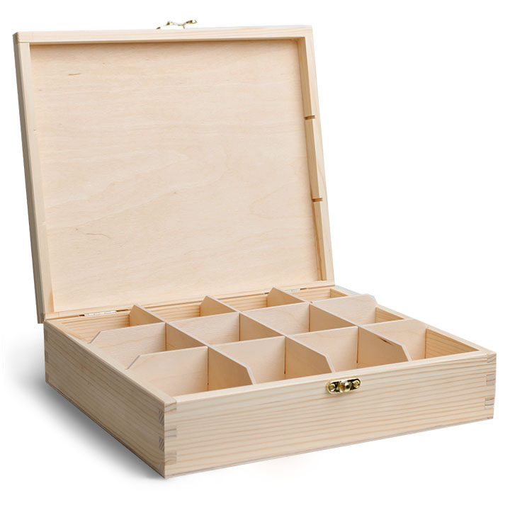 Drvena kutija za dekupaž - 12 pregrada