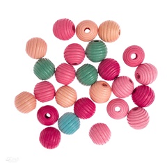 Drvene perle u boji spiralne 15 mm - 25 kom