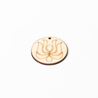 Drveni proizvod za izradu bižuterije - krug s ornamentom - 4.5 cm