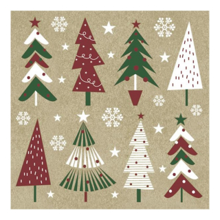 Salveta za dekupaž Christmas Trees - 1 kom