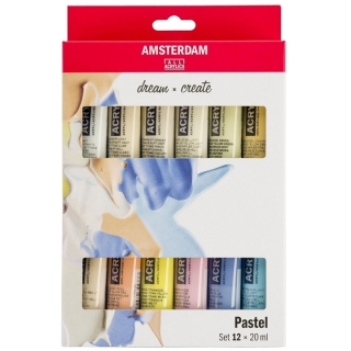 Set akrilnih boja AMSTERDAM dream and create Pastel 12 x 20 ml